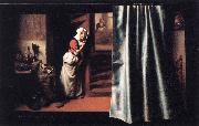 MAES, Nicolaes Eavesdropper with a Scolding Woman Spain oil painting artist